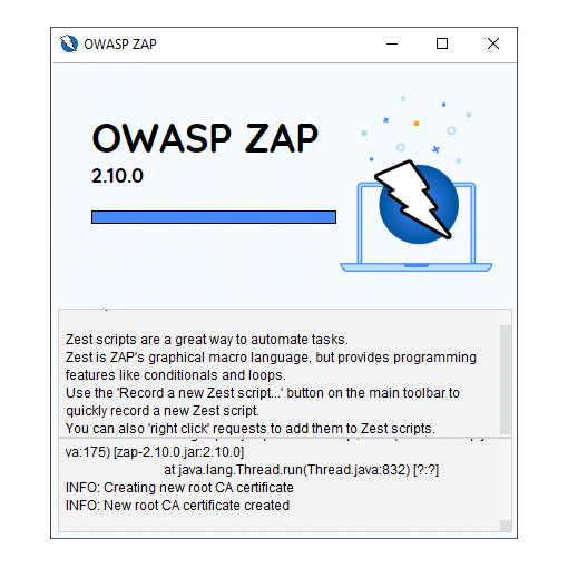 OWASP ZAP loading screen