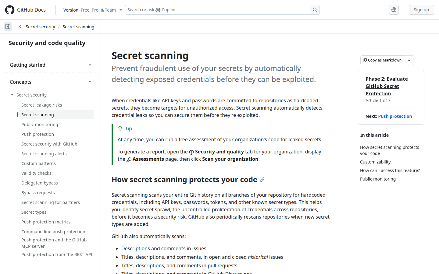 GitHub Secret Protection