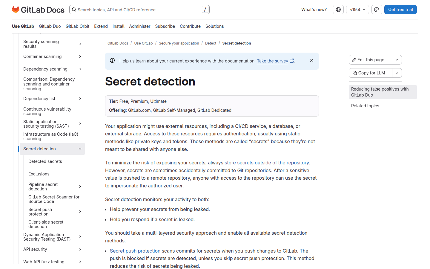 GitLab Secret Detection