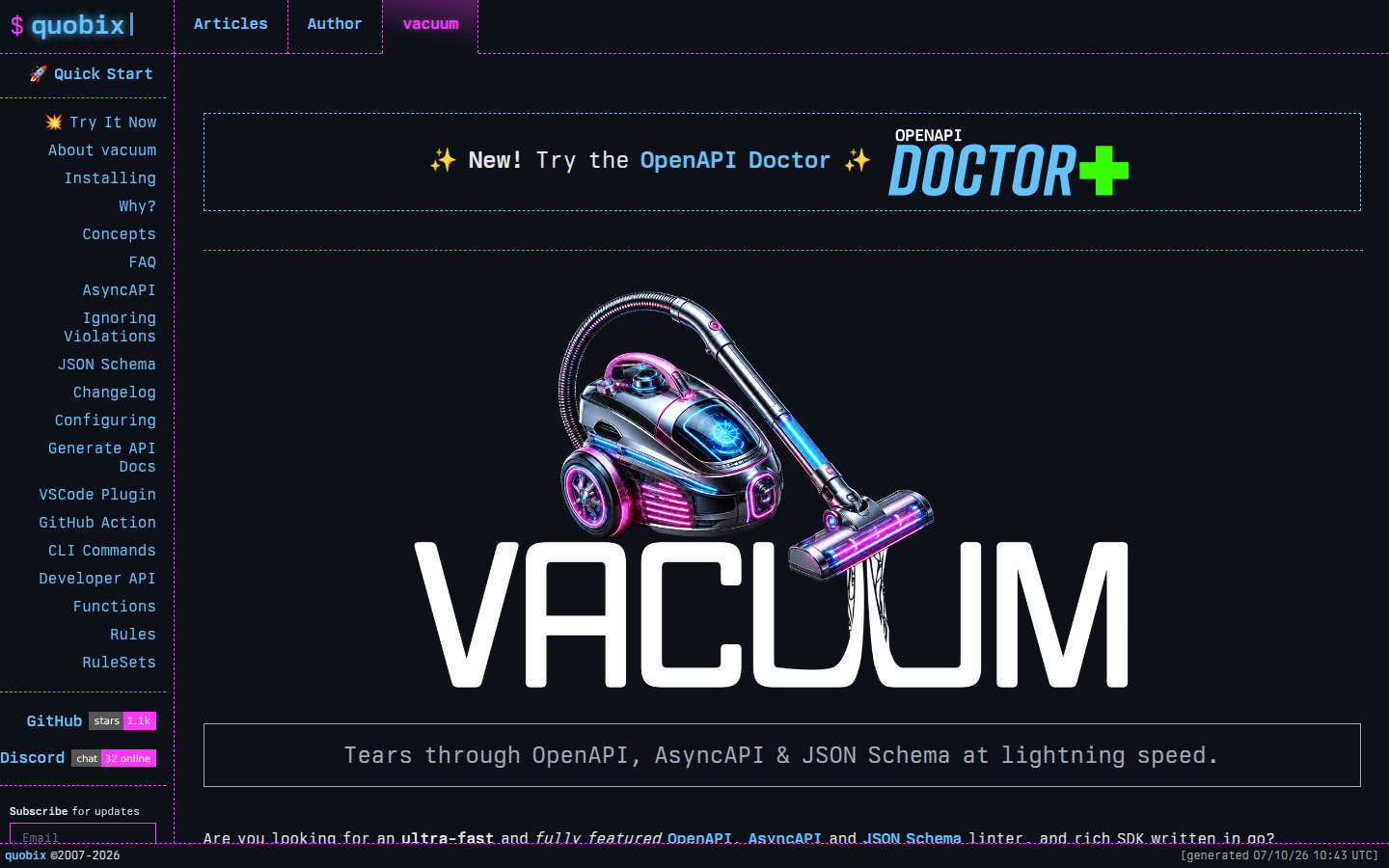 vacuum homepage