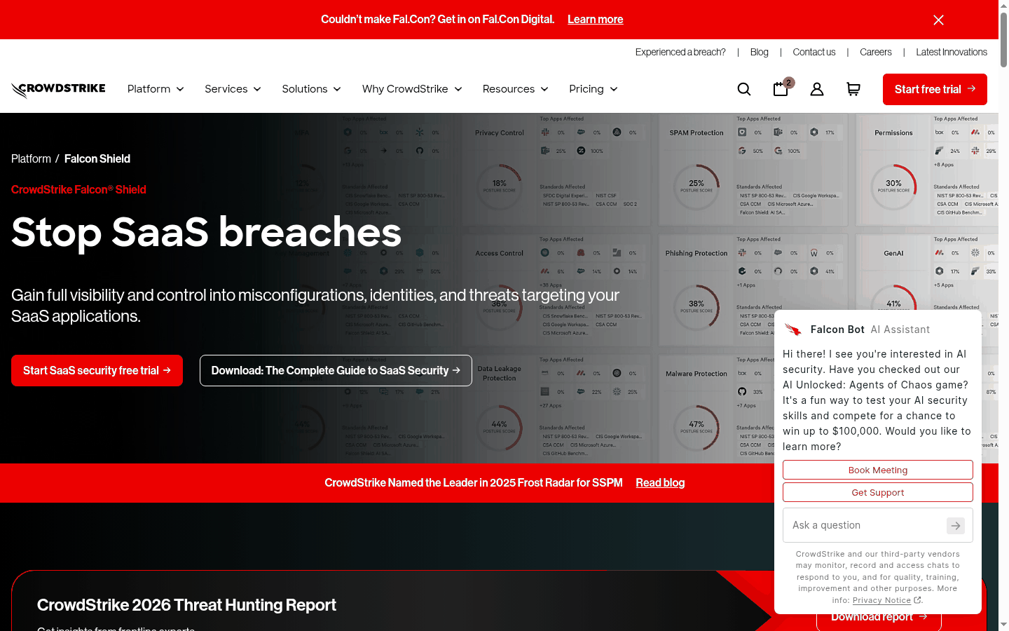 CrowdStrike Falcon Shield SaaS security posture platform