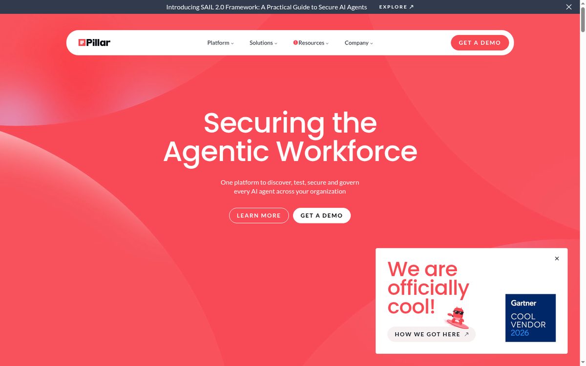 Pillar Security agentic AI security platform product page