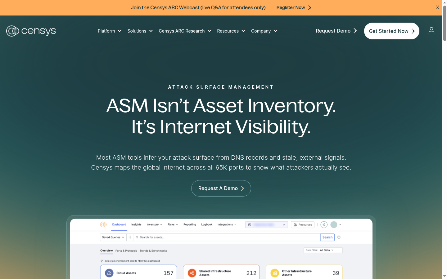 Censys Attack Surface Management product page