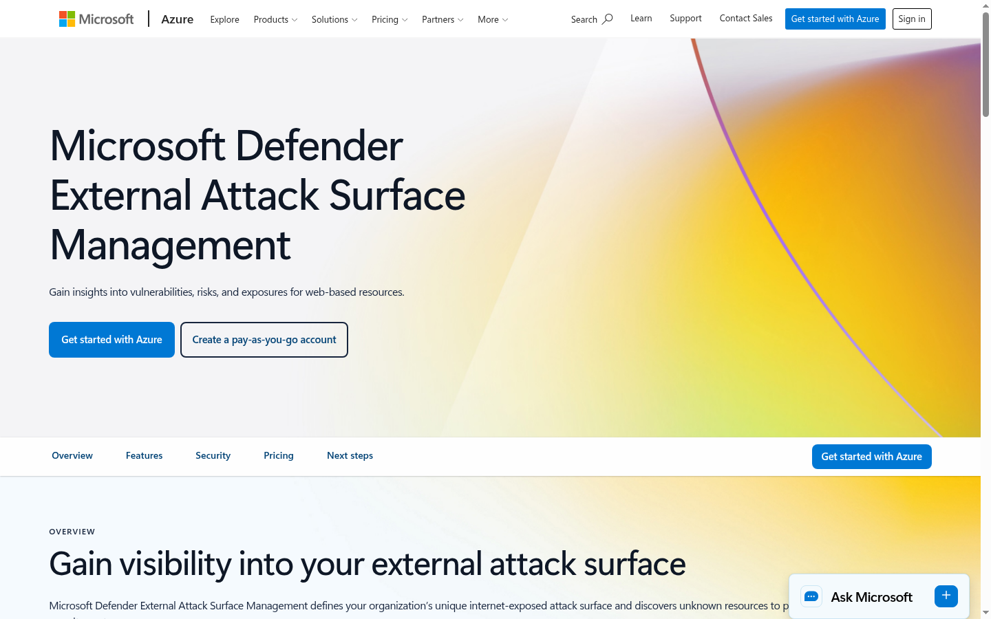Microsoft Defender External Attack Surface Management product page