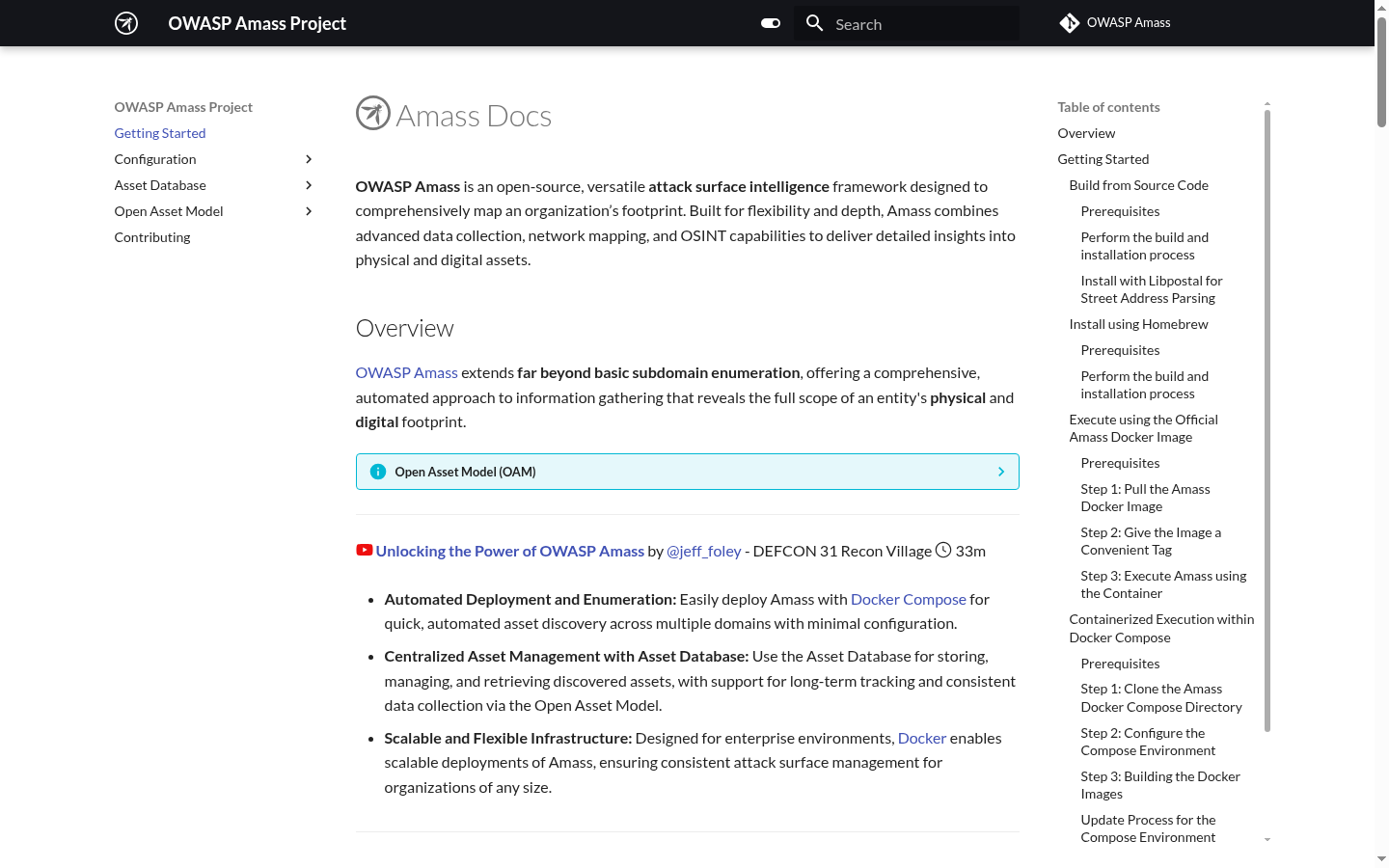 OWASP Amass documentation site