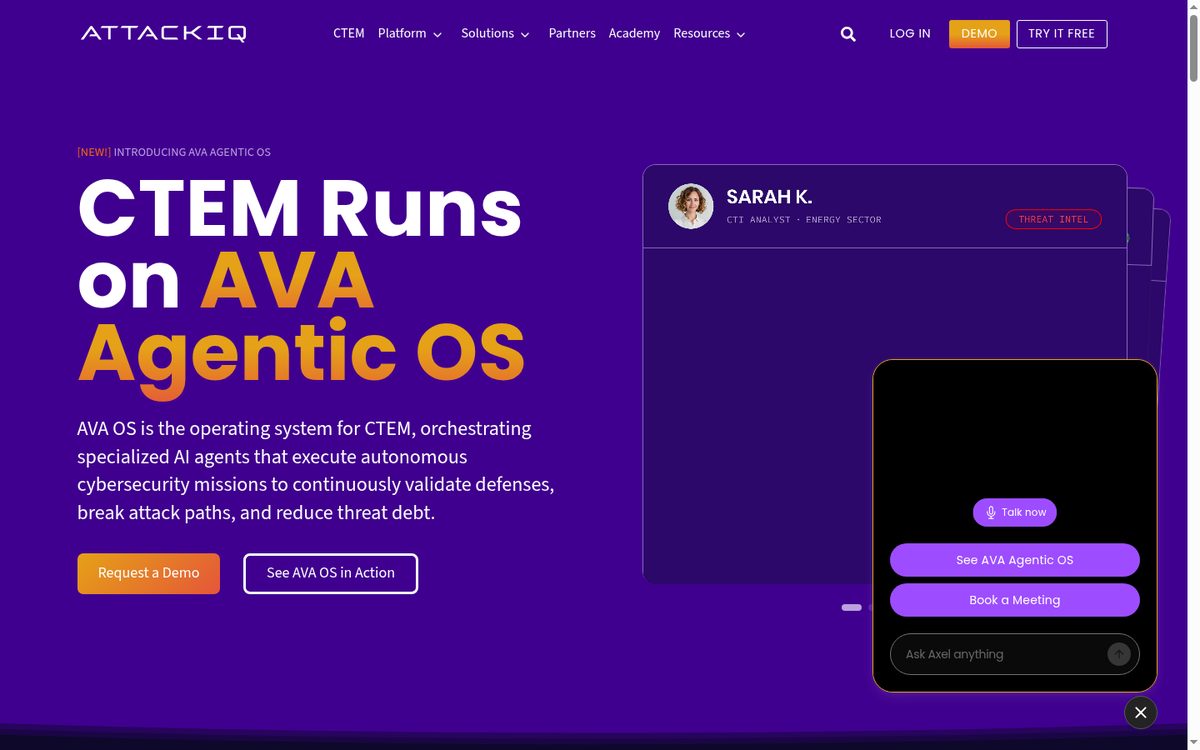 AttackIQ adversary emulation and BAS product page