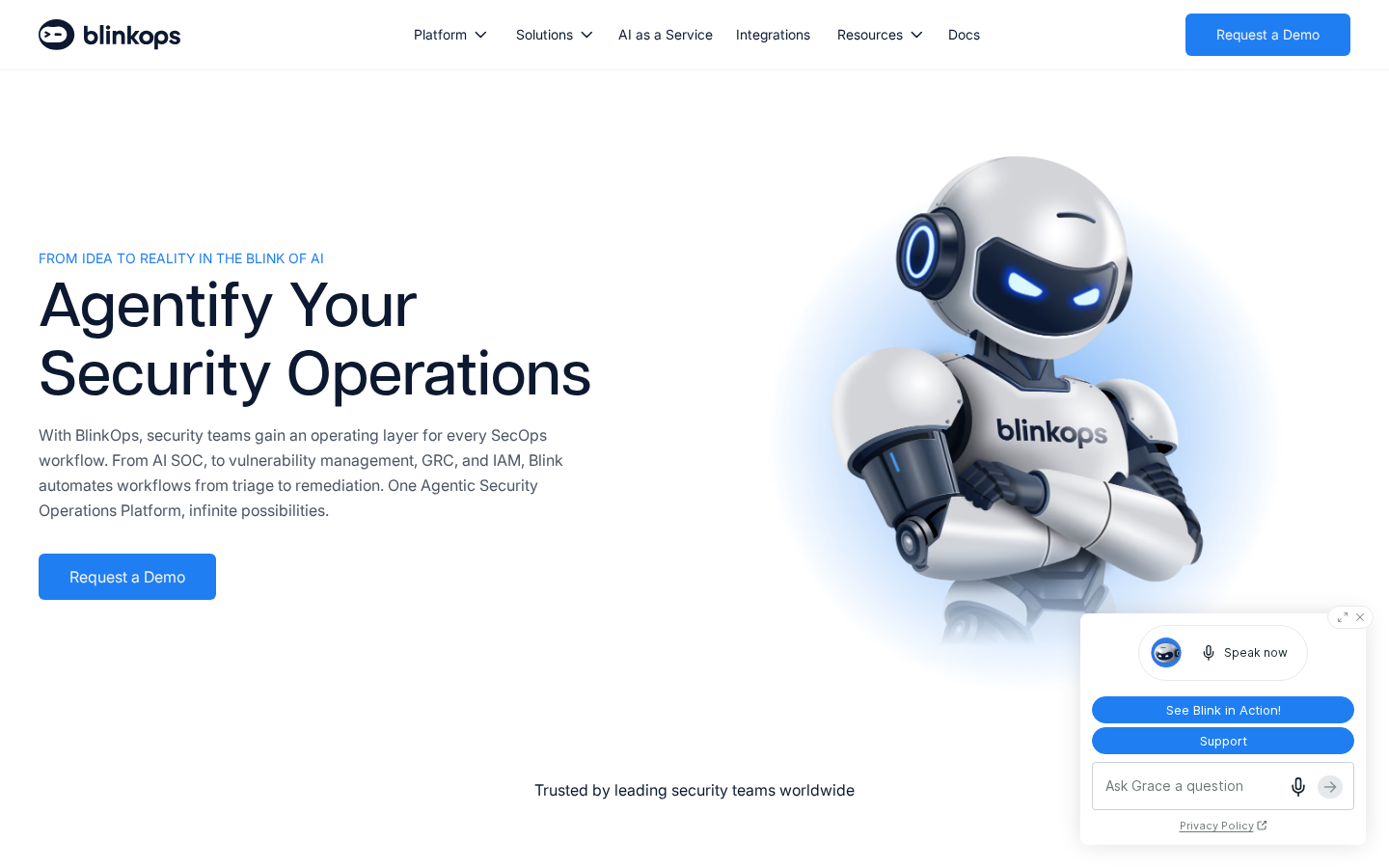 Blink Ops security automation and agentic SOAR platform