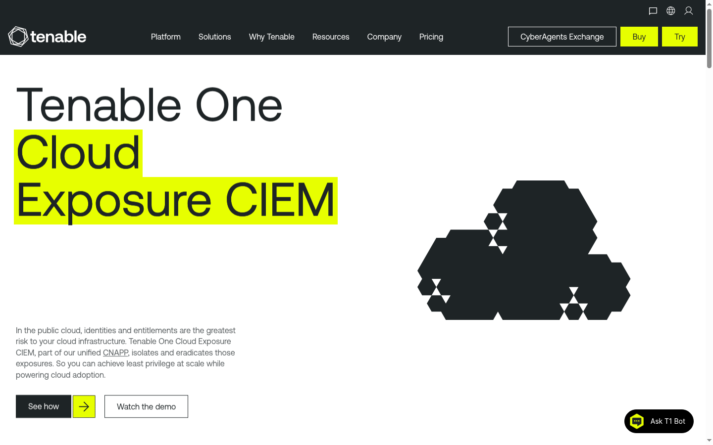 Tenable Cloud Exposure CIEM product page