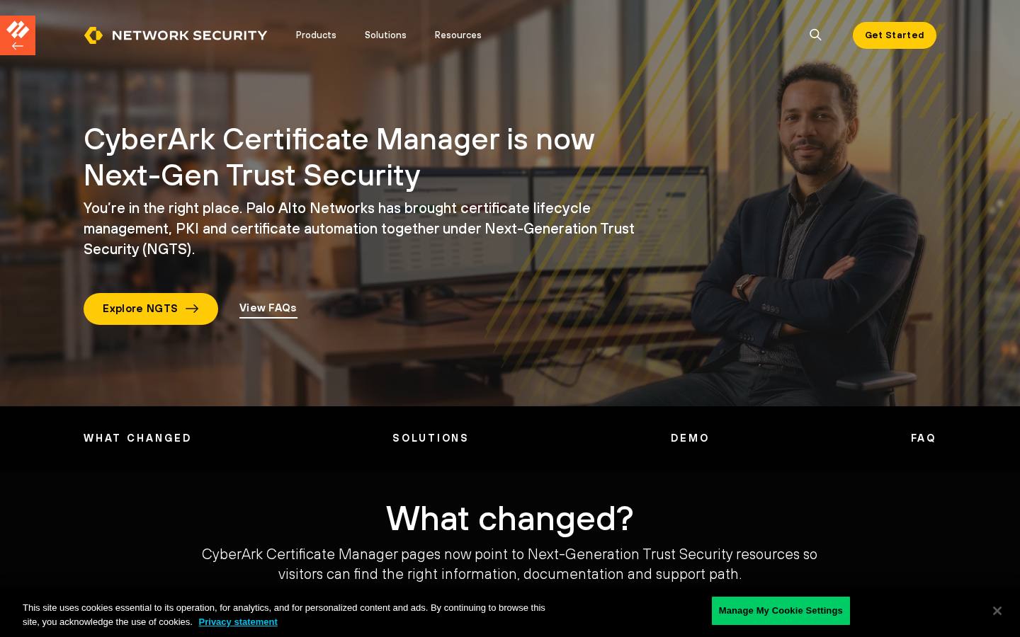 Venafi CyberArk Certificate Manager machine identity page