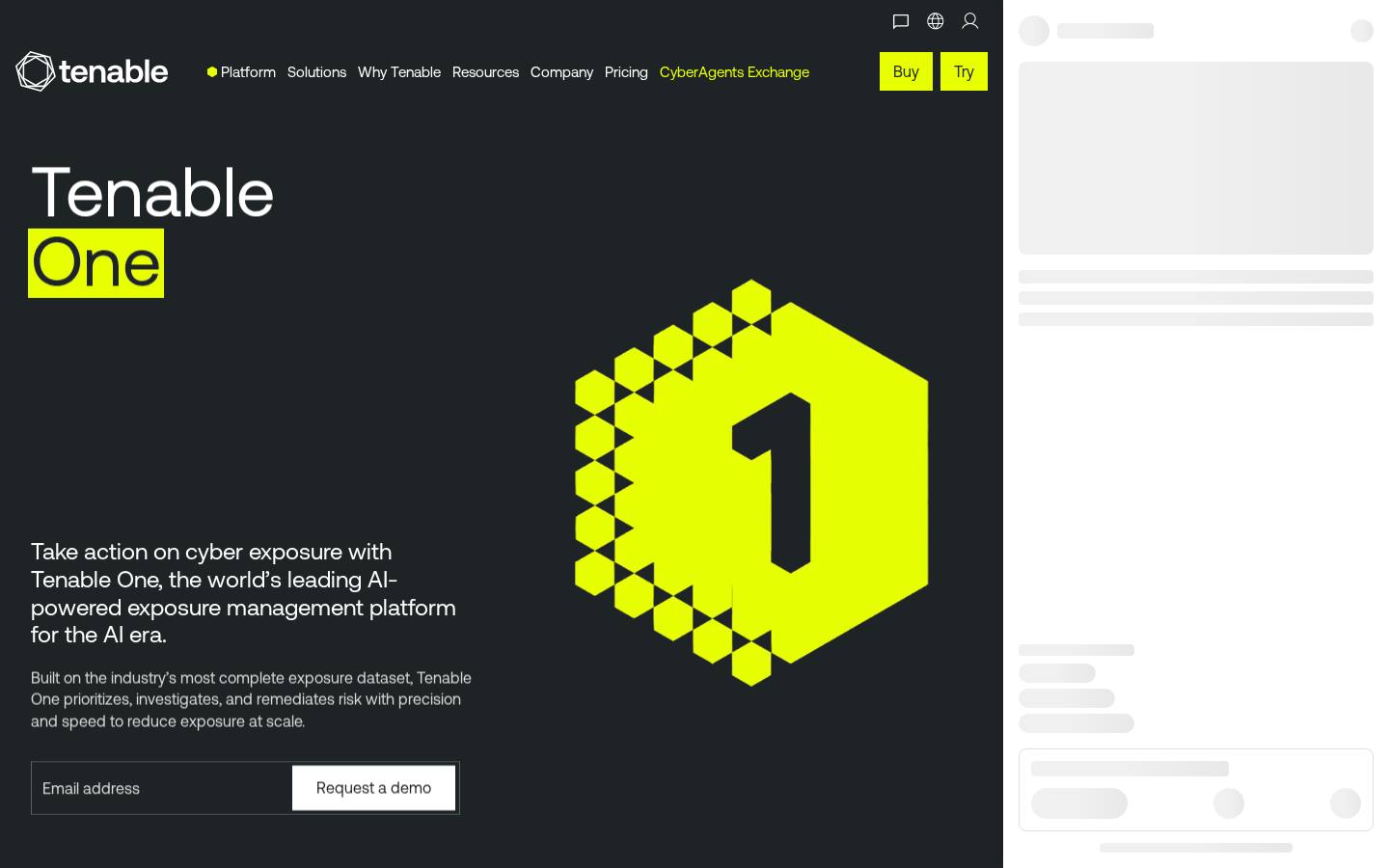 Tenable One exposure management platform product page