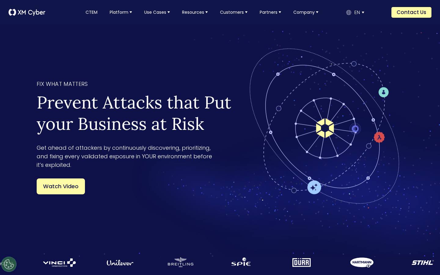 XM Cyber attack path management and CTEM platform page