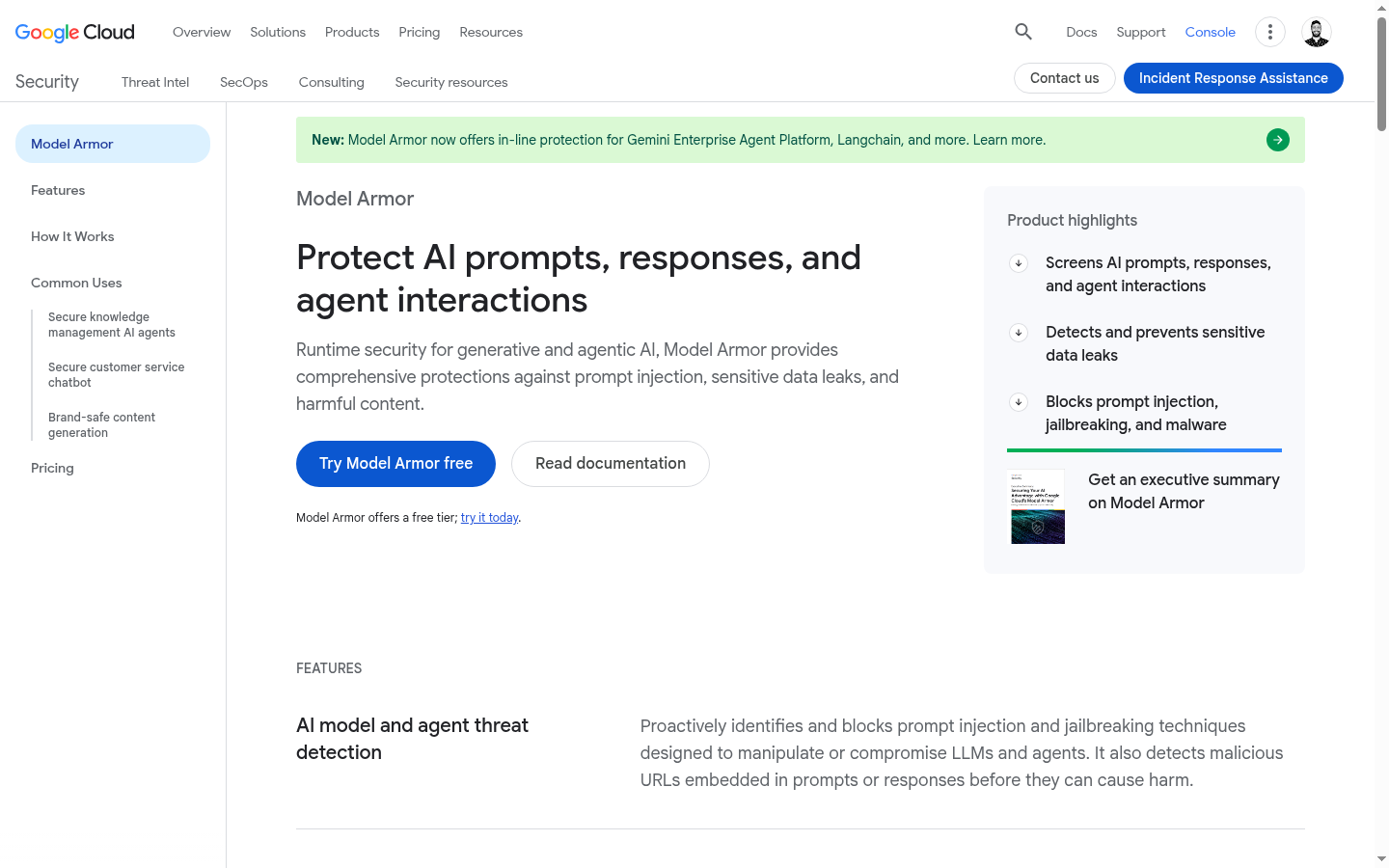 LayerX interaction security platform page focused on AI and browser controls