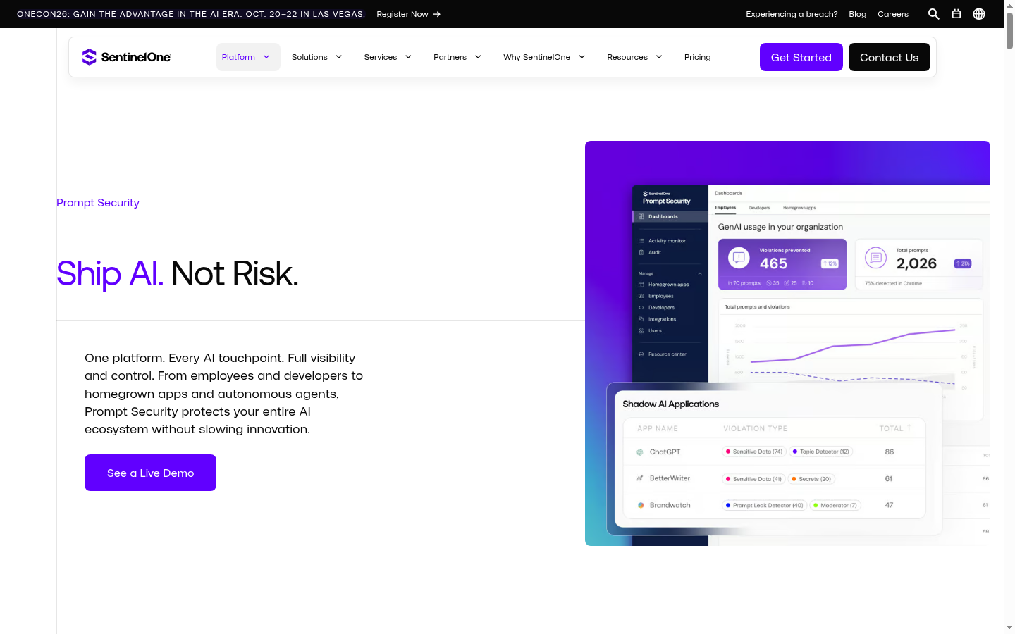 Seraphic browser security platform page for hardening any enterprise browser