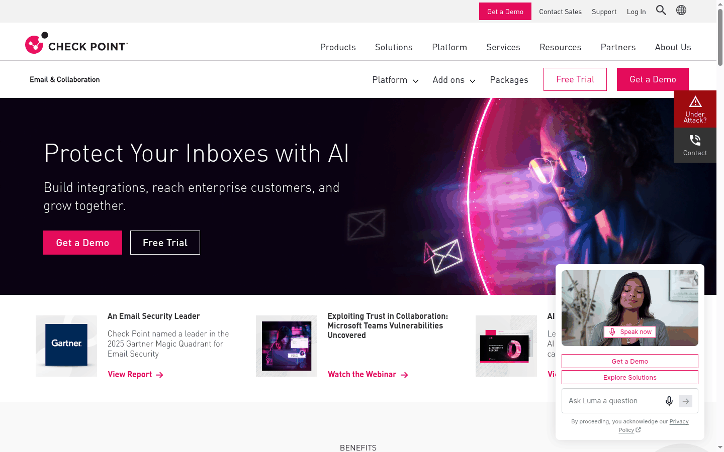 Check Point Harmony Email and Collaboration AI inbox protection