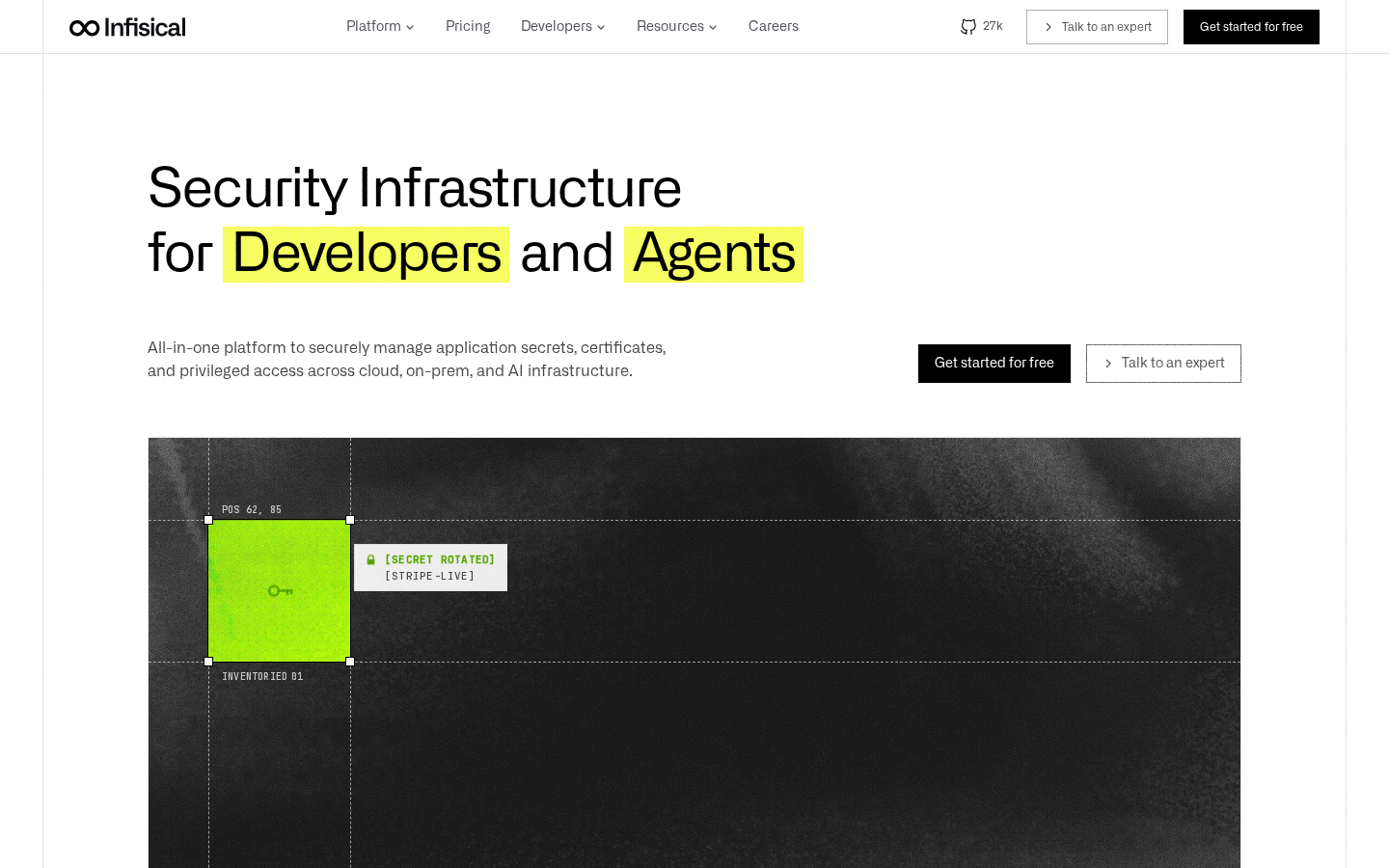 Infisical open-source secrets management platform