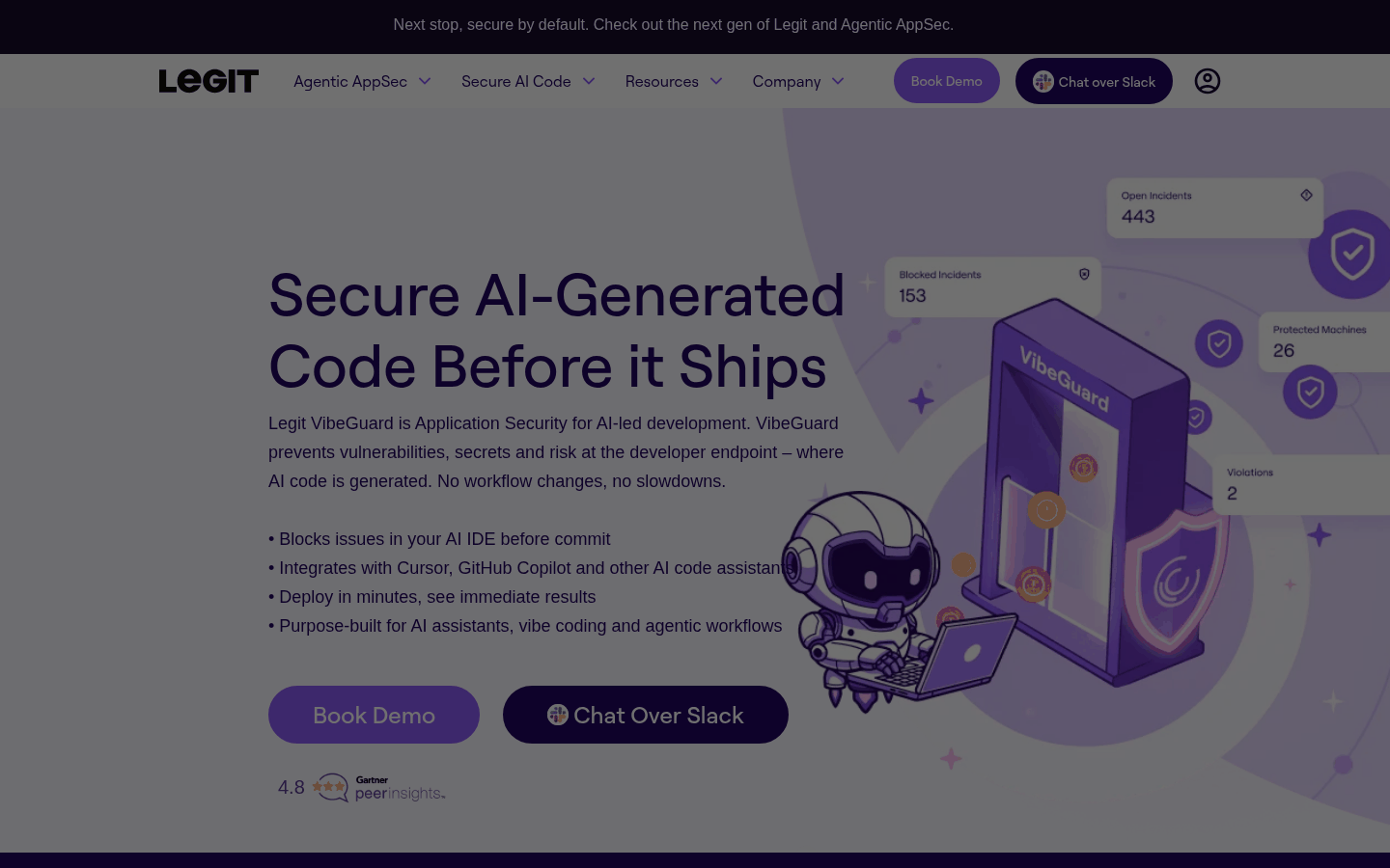 Legit Security AI-native ASPM and VibeGuard product site