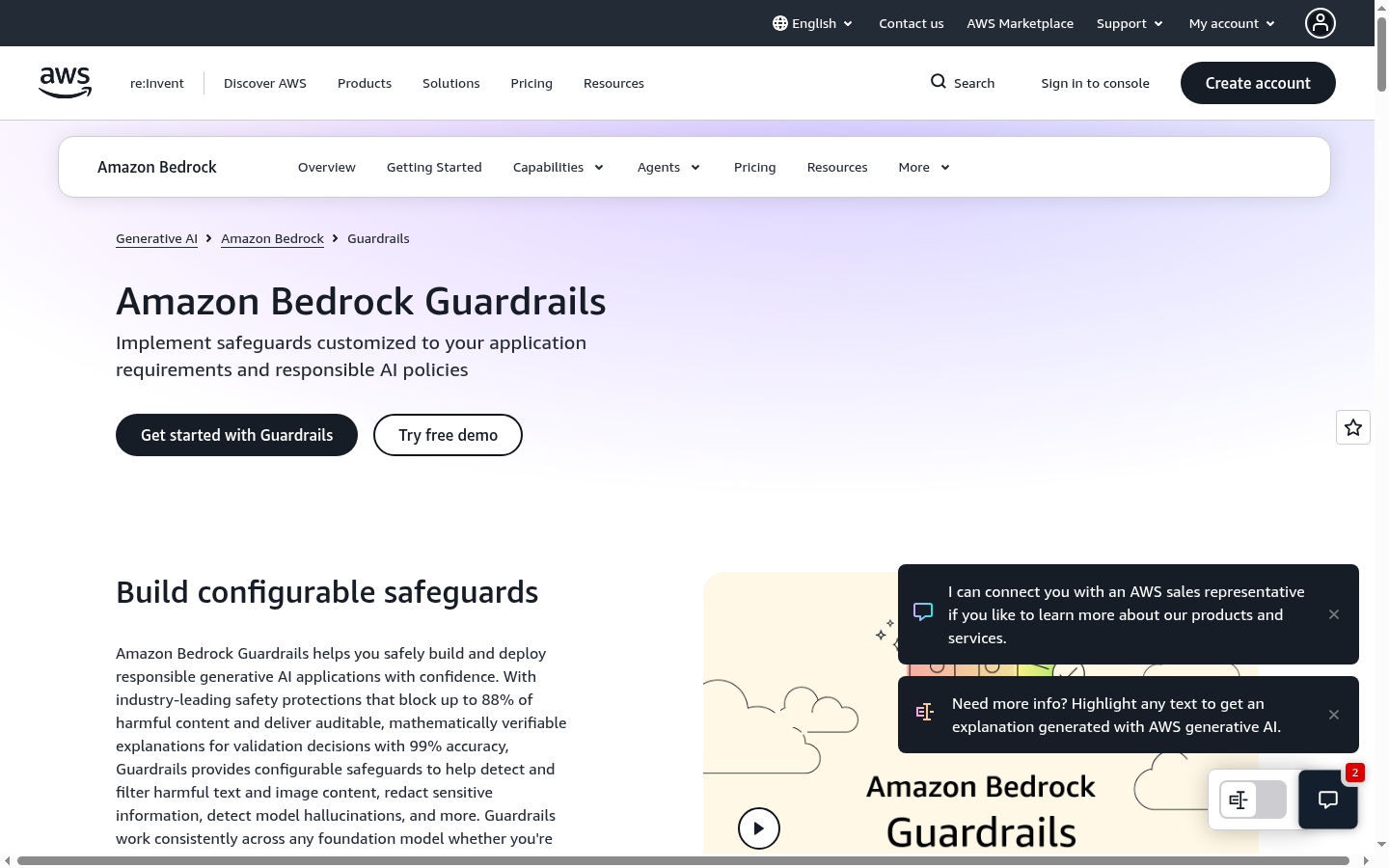 Amazon Bedrock Guardrails configurable prompt and response safeguards