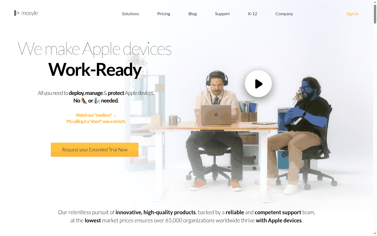 Mosyle Business Apple device management product site