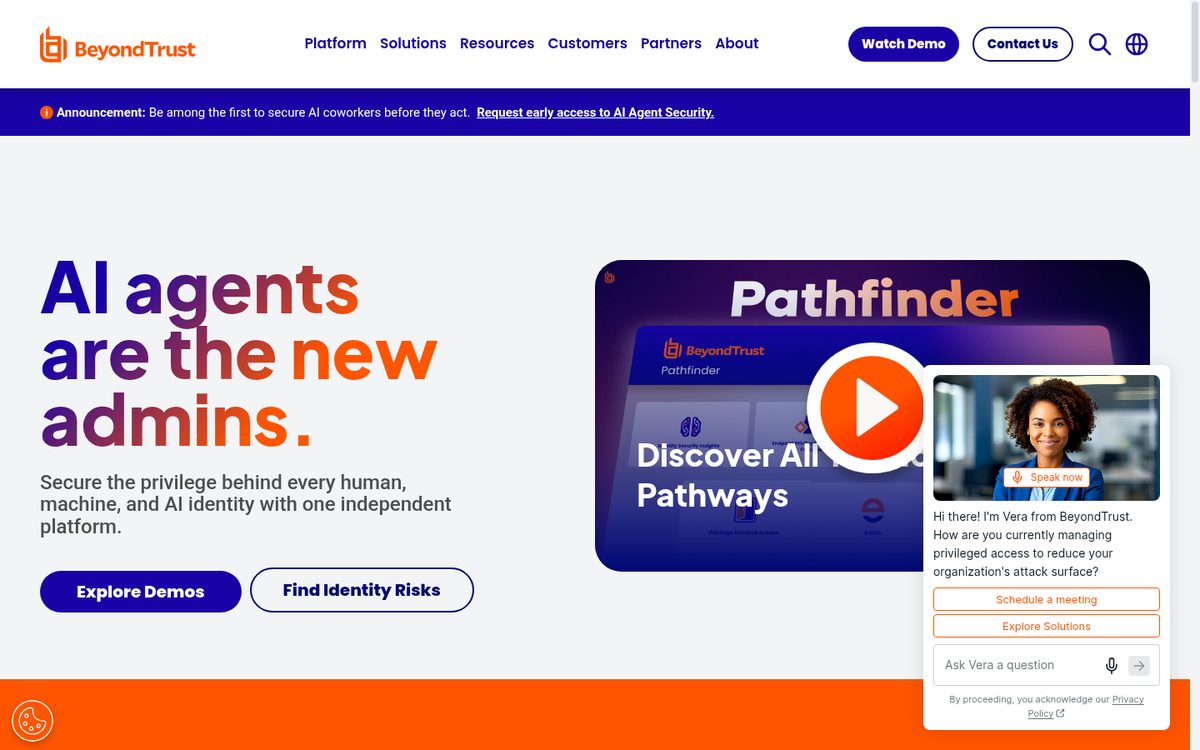 BeyondTrust privileged access security product page
