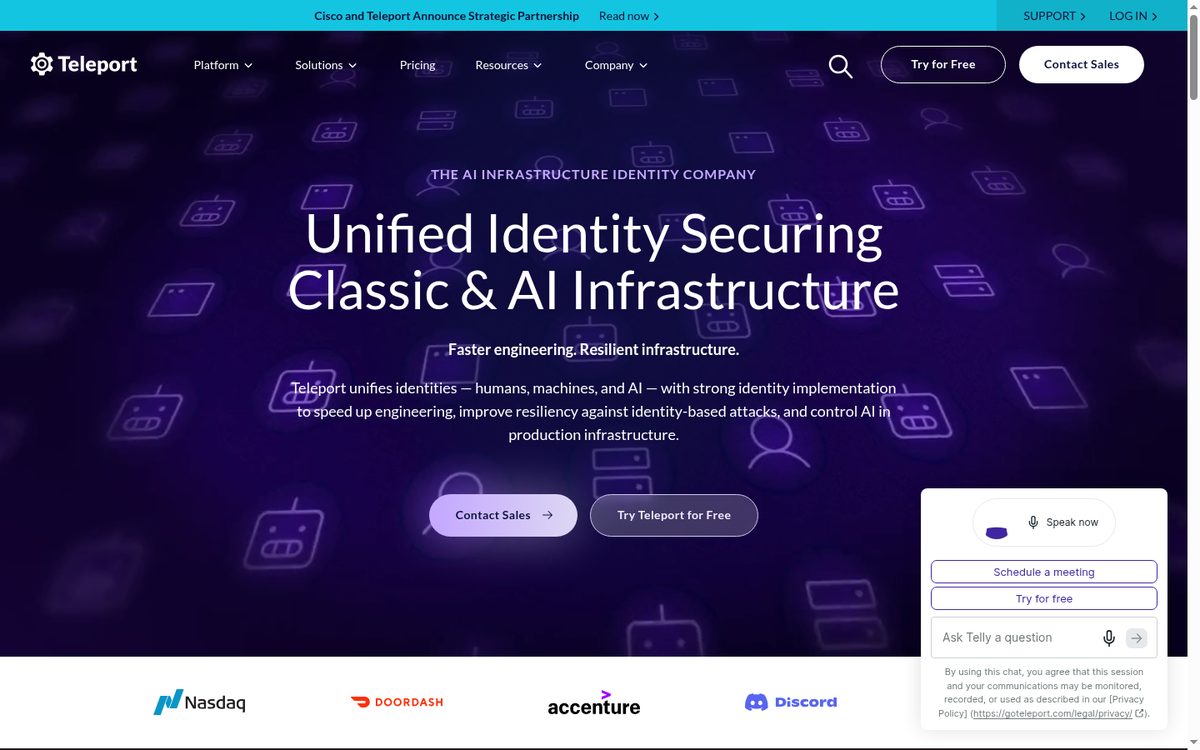 Teleport infrastructure access product page