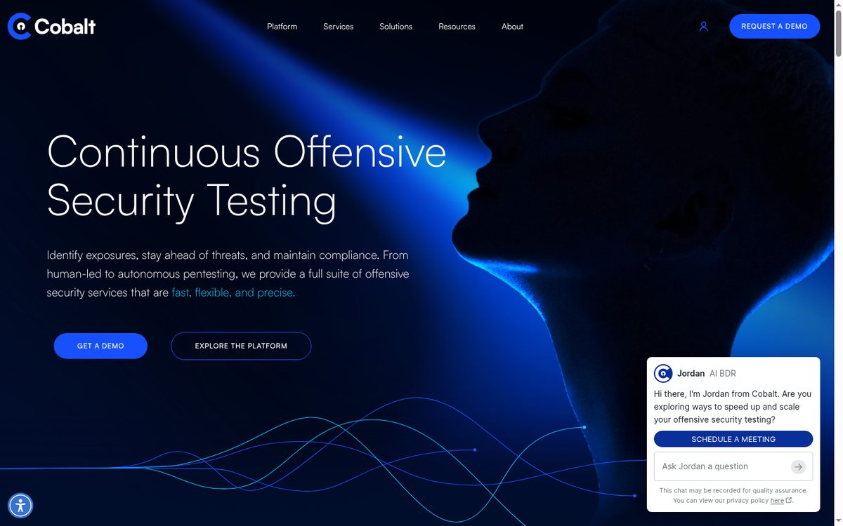 Cobalt pentest-as-a-service platform product page