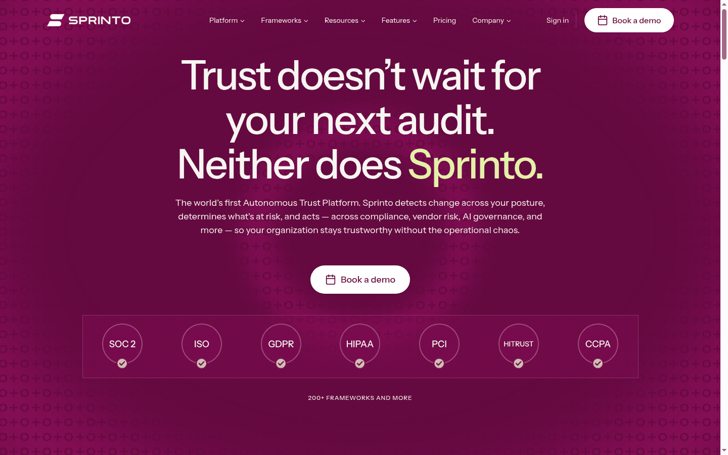 Sprinto compliance automation platform