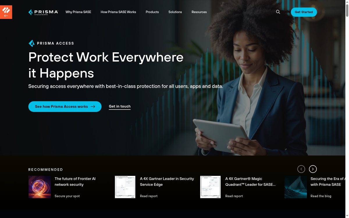 Palo Alto Networks Prisma Access SASE page