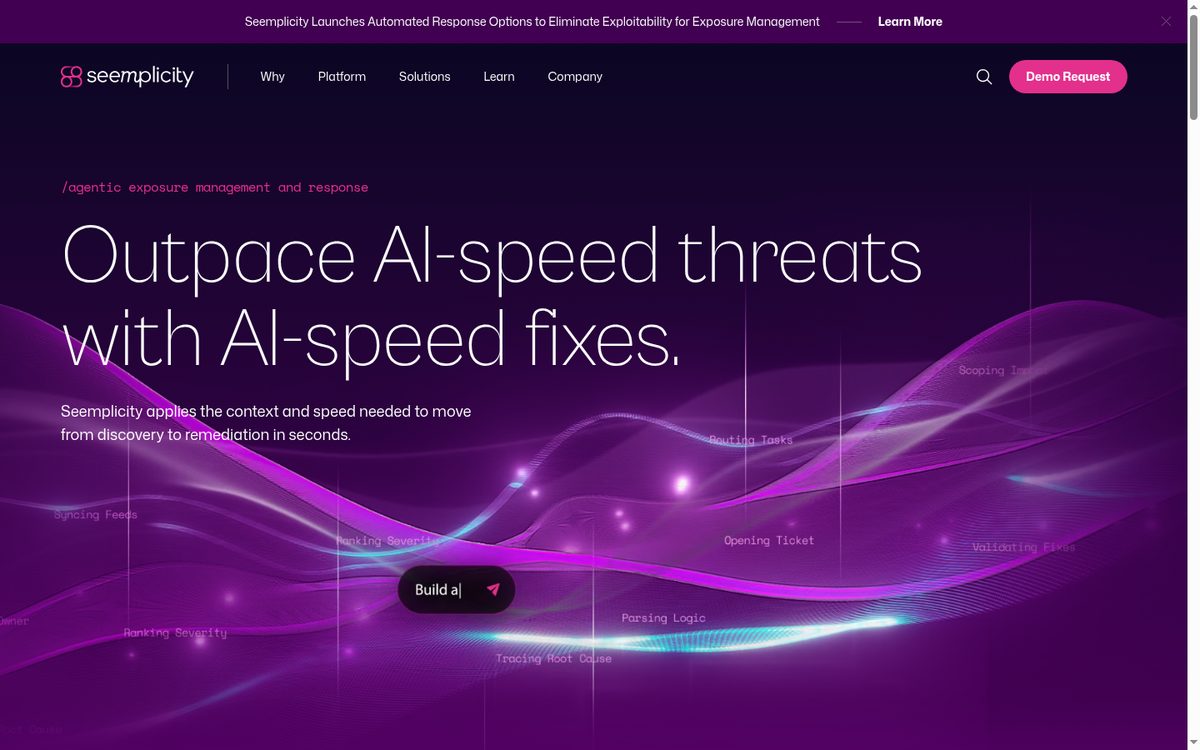 Seemplicity agentic exposure management platform page