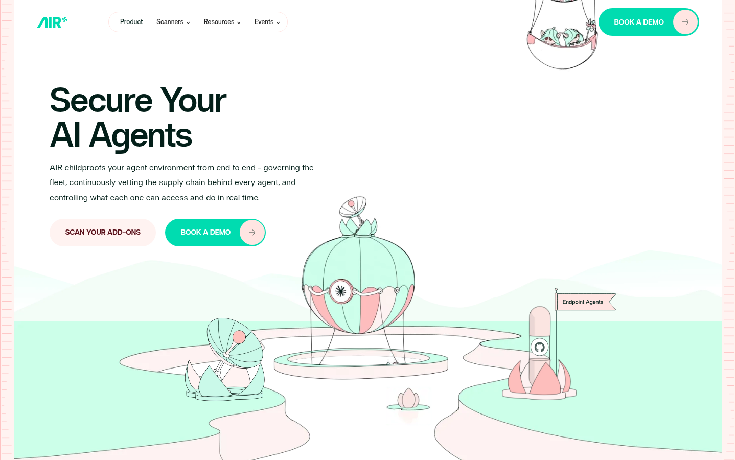 AIR Security page, Secure Your AI Agents headline