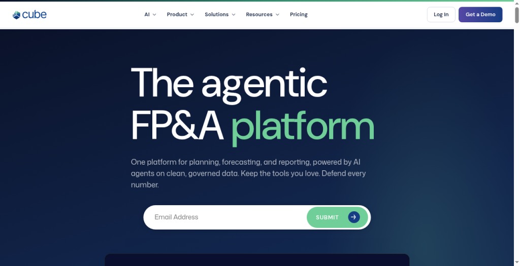 Cube planning and reporting platform