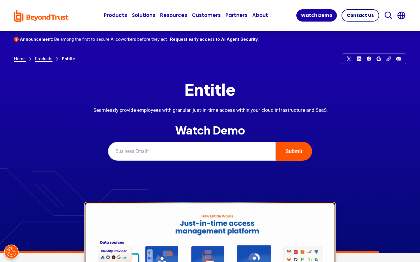 BeyondTrust Entitle just-in-time access product marketing