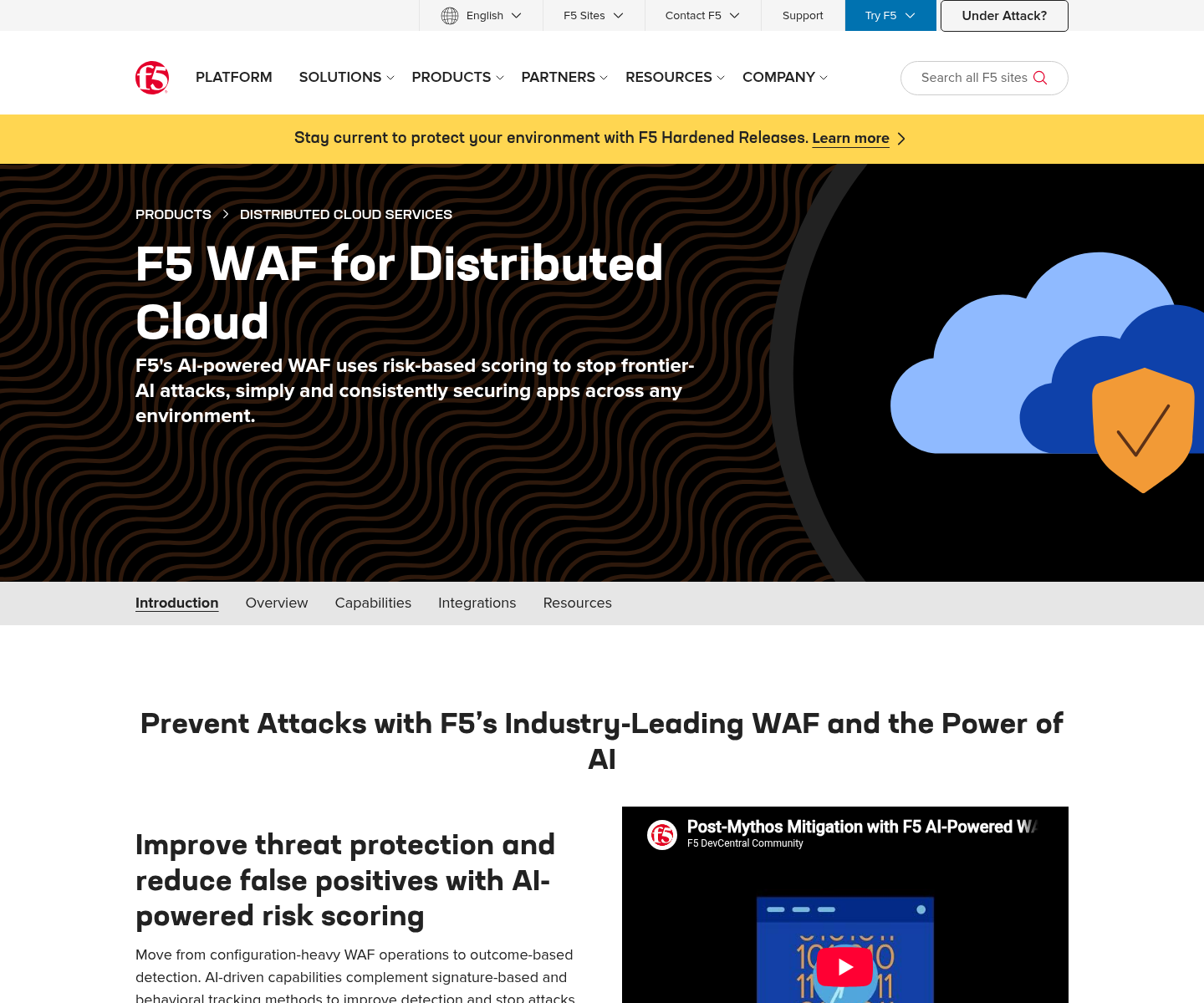F5 WAF for Distributed Cloud product page
