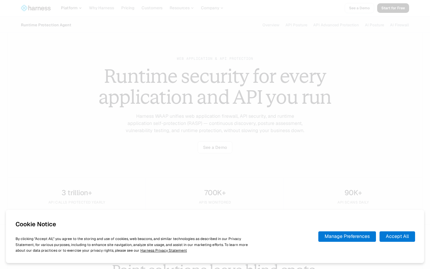 Harness WAAP web application and API protection product marketing