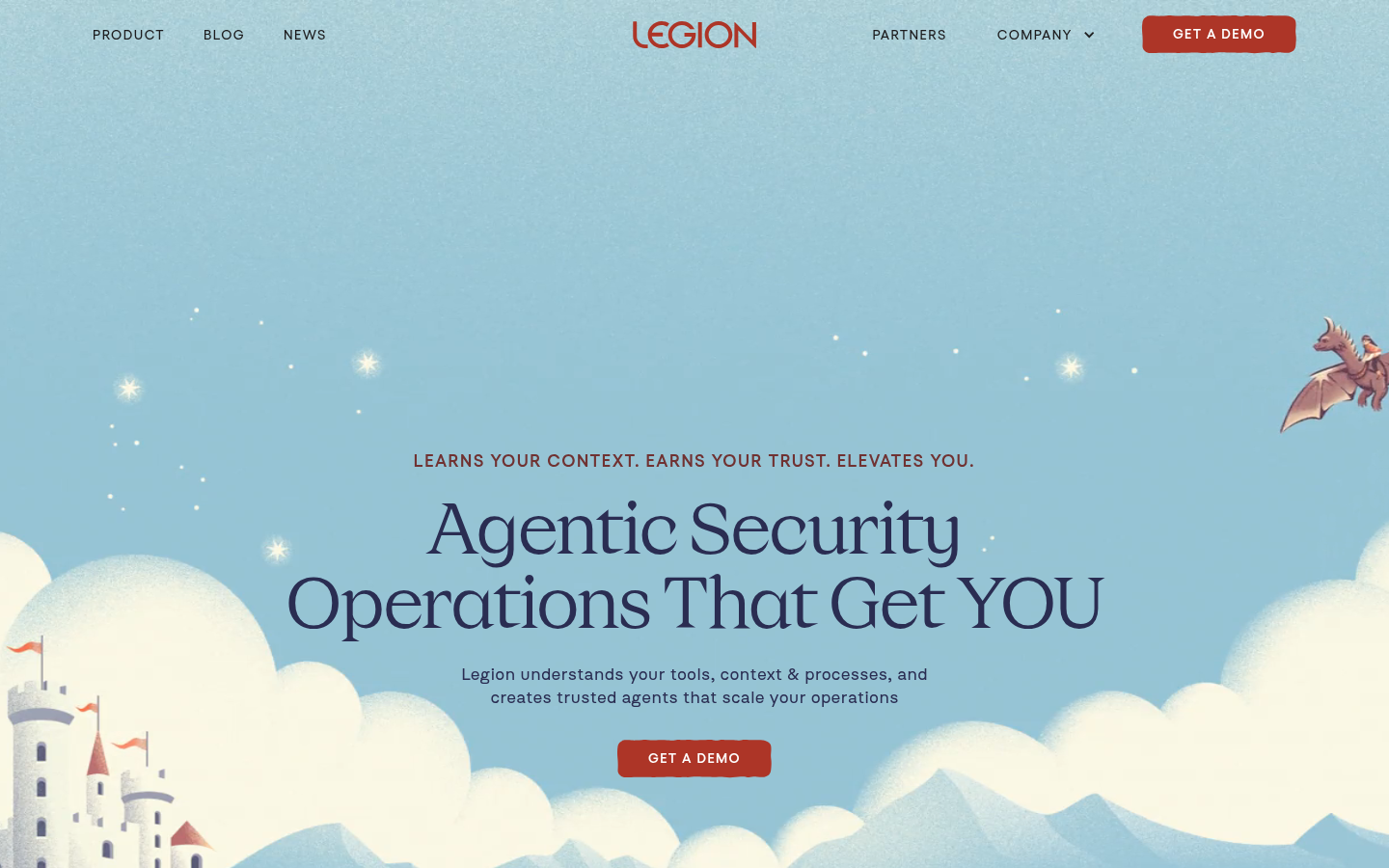 Legion agentic security operations platform page