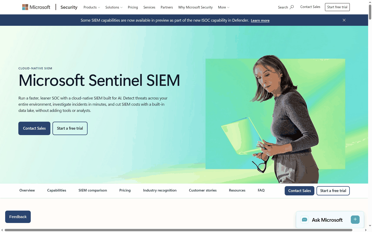 Microsoft Sentinel SIEM product marketing