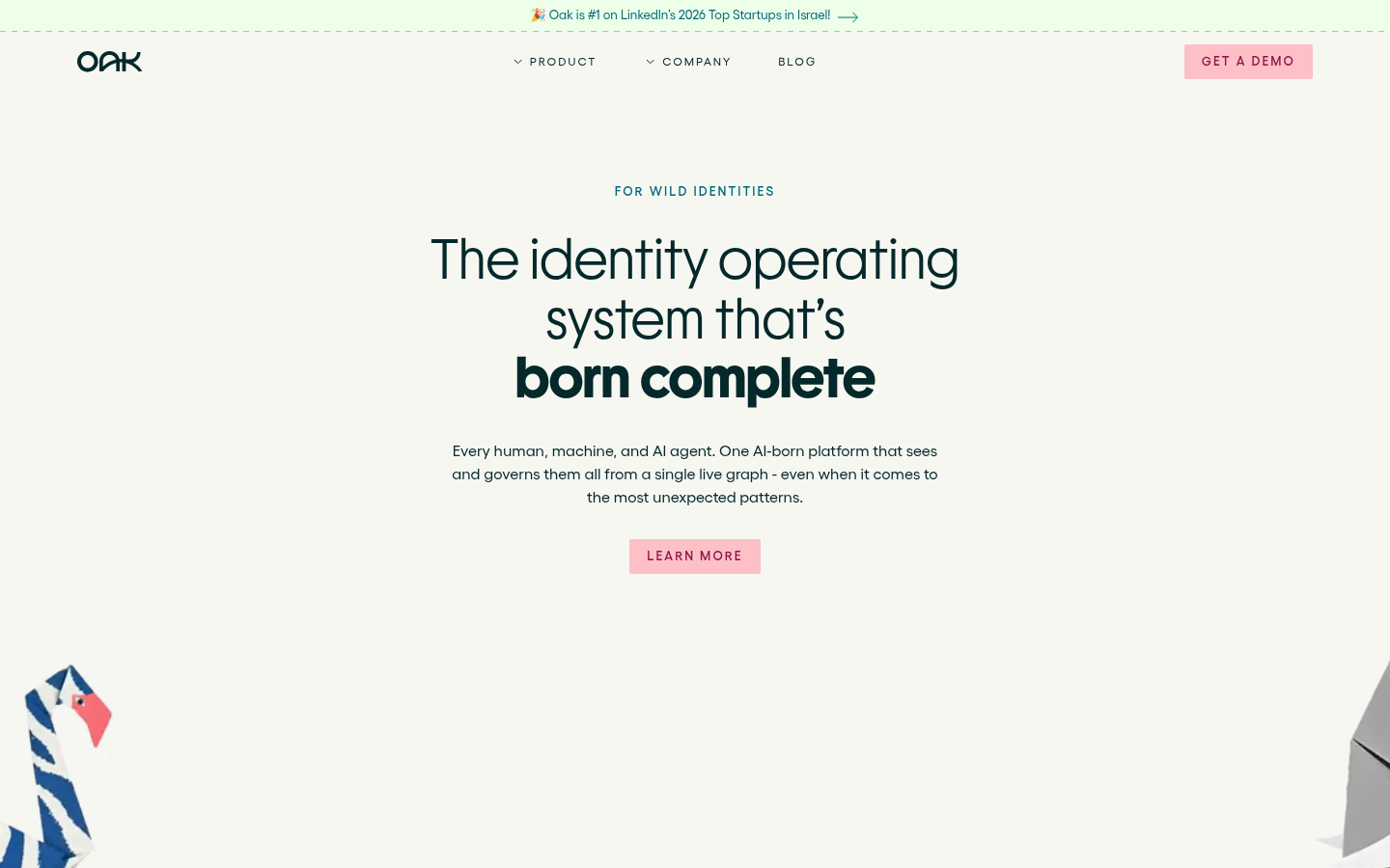 Oak identity operating system page