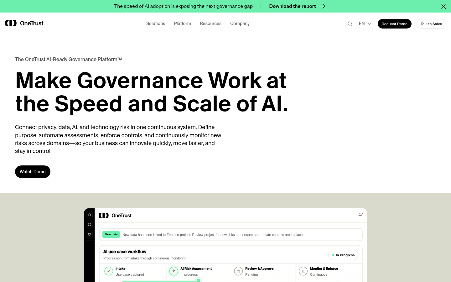 OneTrust site lead for the AI-ready governance platform
