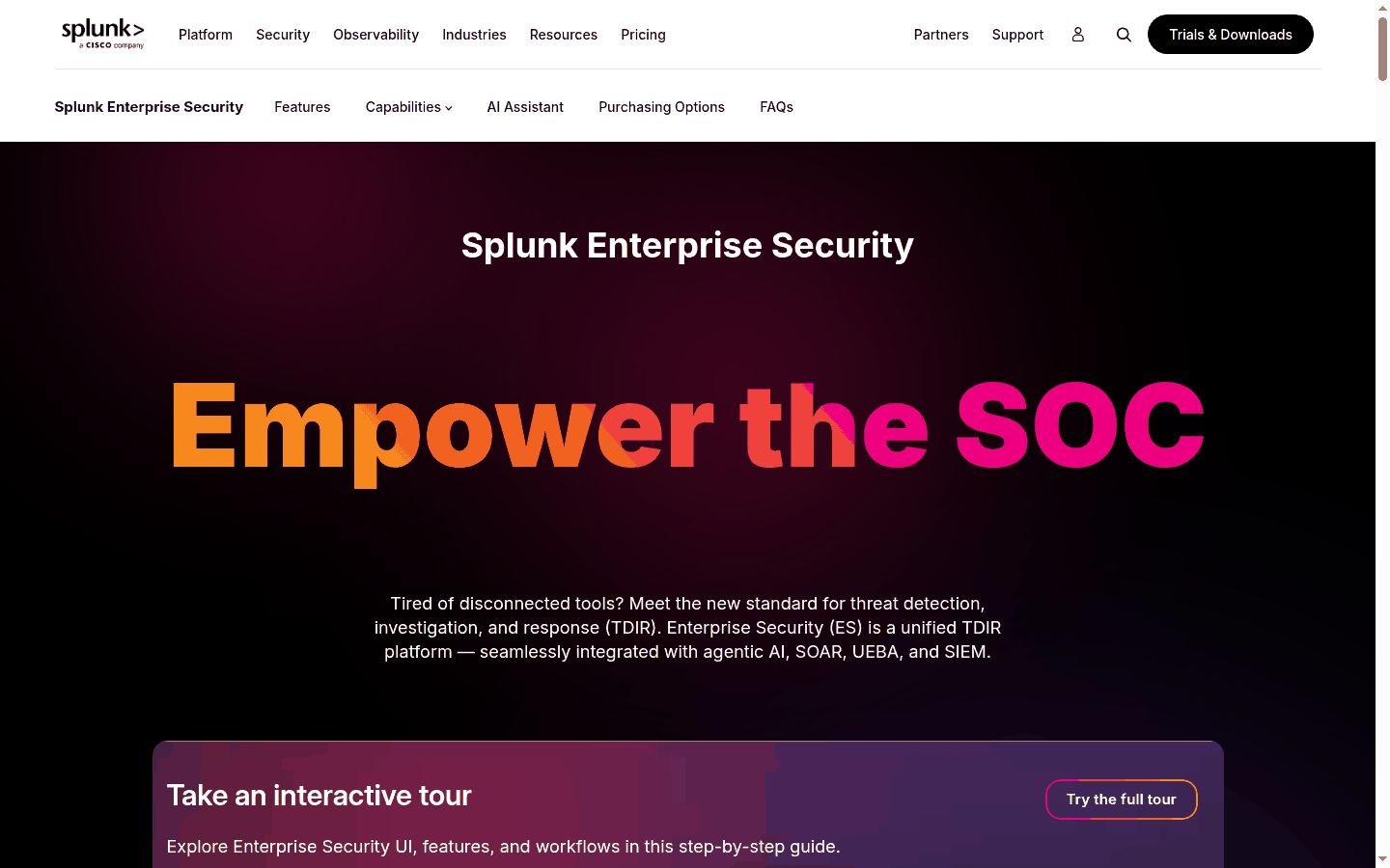 Splunk Enterprise Security product marketing
