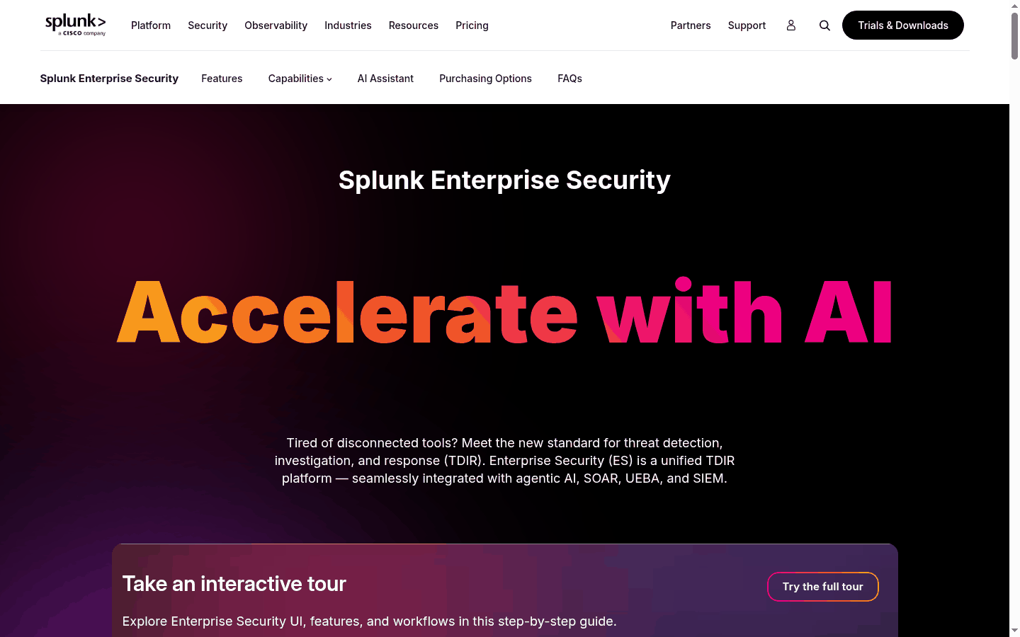 Splunk Enterprise Security TDIR and SIEM product marketing